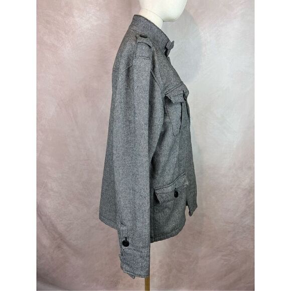 Men’s Wool Blend Outer Coat Zoo York Herringbone Pattern Size Large - Picture 8 of 11